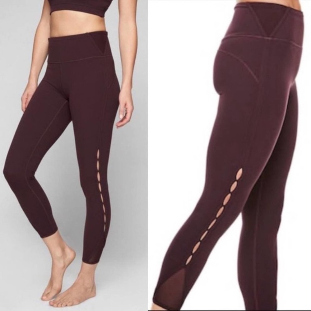 Athleta burgundy 7/8 leggings size small.